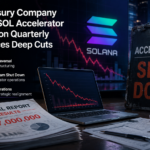 Solana treasury concept showing falling markets and the closure of DeFi Development Corp's Treasury Accelerator